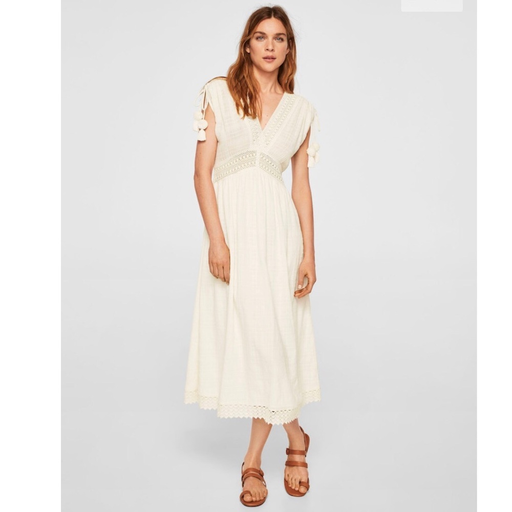 Mango pompons detailed cotton dress - Picture 1 of 8